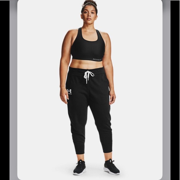 Last 1! NWT! Under Armour women’s UA Rival fleece joggers 2X black - Picture 4 of 7